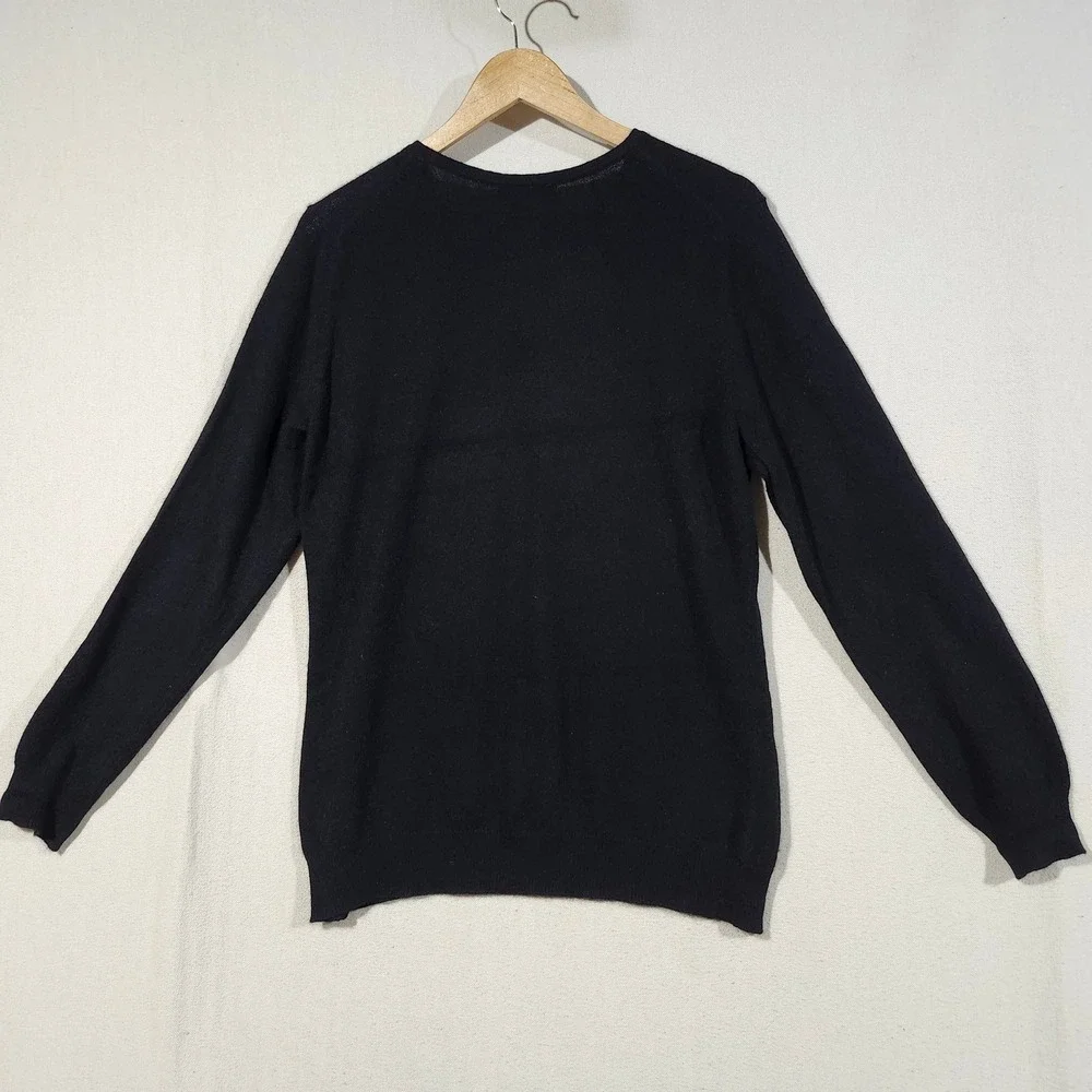 Charter Club Luxury Black 100% Cashmere Crew Neck Sweater Womens Large Luxury